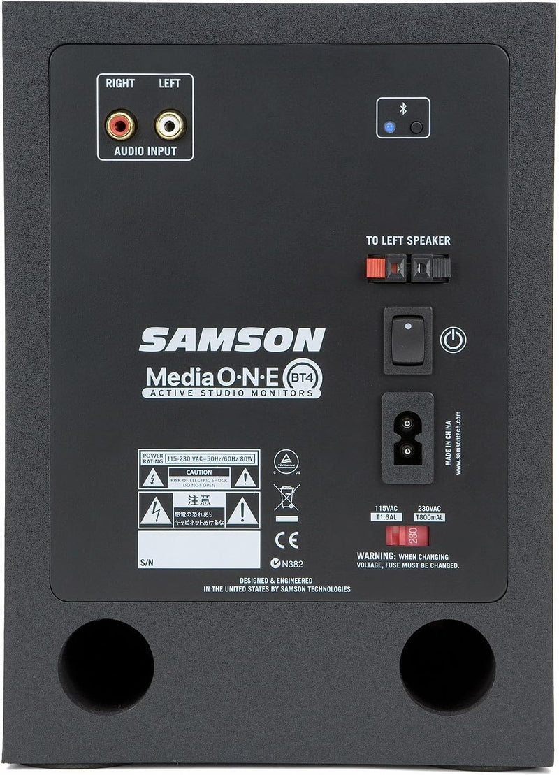 Samson MediaOne BT4 Multimedia Lautsprecher mit BlueTooth Empfänger 4 inch, 4 inch
