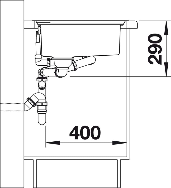 BLANCO AXIS III 6 S-IF | Edelstahl | Einbauart: Einbau von Oben & Flächenbündig | Hauptbecken links