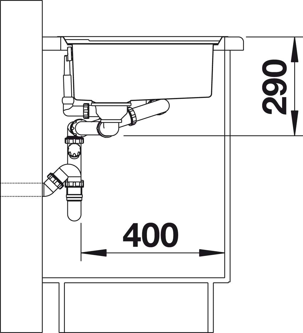BLANCO AXIS III 6 S-IF | Edelstahl | Einbauart: Einbau von Oben & Flächenbündig | Hauptbecken rechts