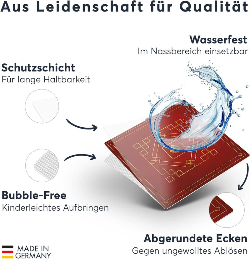 Fliesenfolie I Fliesen-Aufkleber für Küche u. Badfliesen I Fliesenspiegel und Küchenrückwand verschö