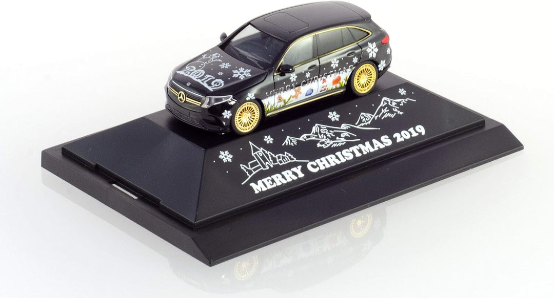 herpa 102155 Mercedes-Benz EQC Weihnachts-PKW 2019“ in Mini zum Basteln und Sammeln, Mehrfarbig