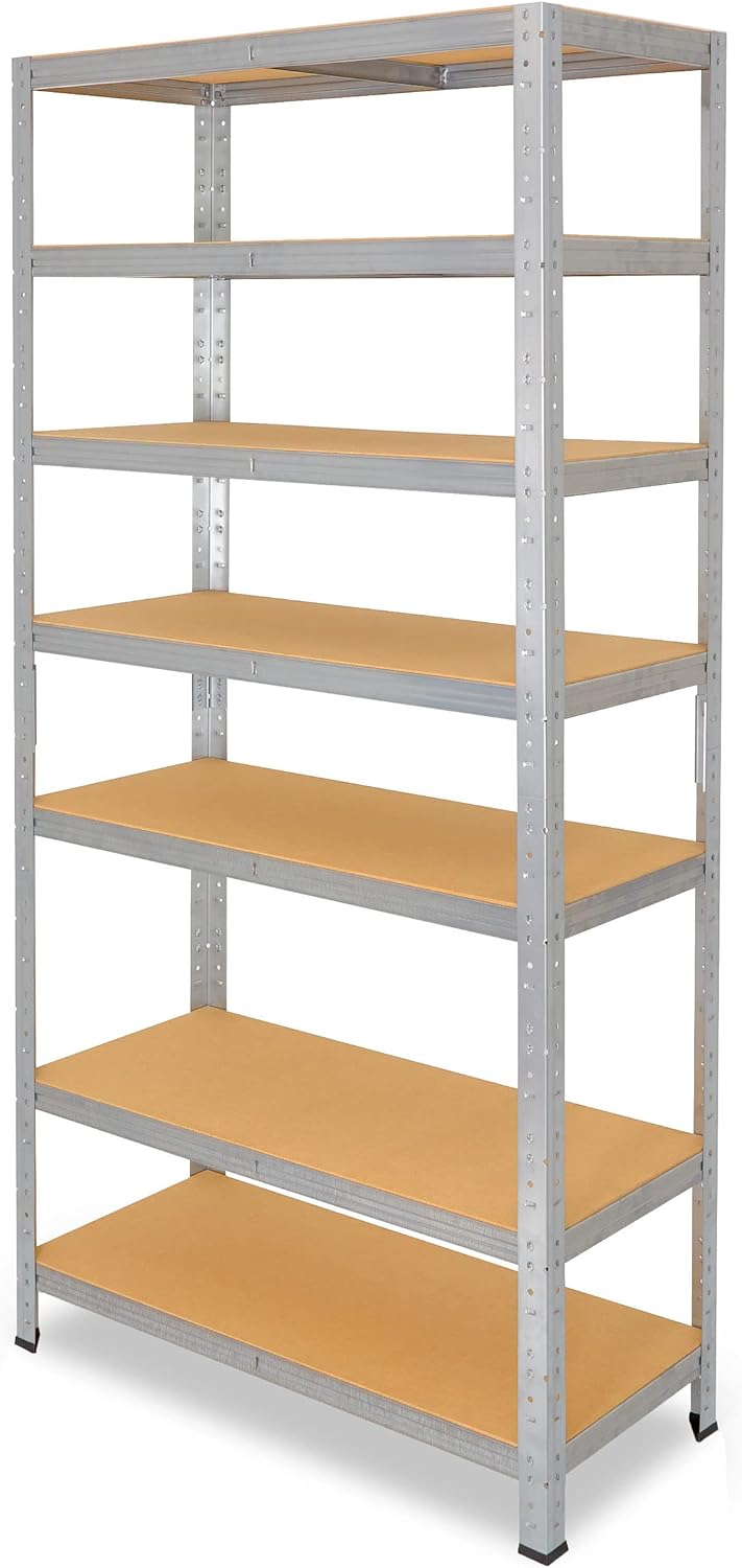 shelfplaza® 180x30x23cm Home Schwerlastregal verzinkt/Metallregal mit 7 Böden/Kellerregal Metall, Ga