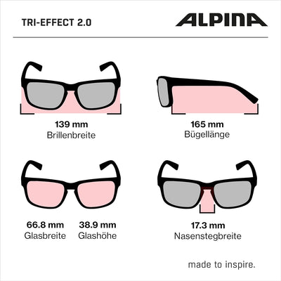 ALPINA TRI-EFFECT 2.0 - Indiv. Anpassbare, Bruchsichere Wechselscheiben Sport- & Fahrradbrille Mit 1