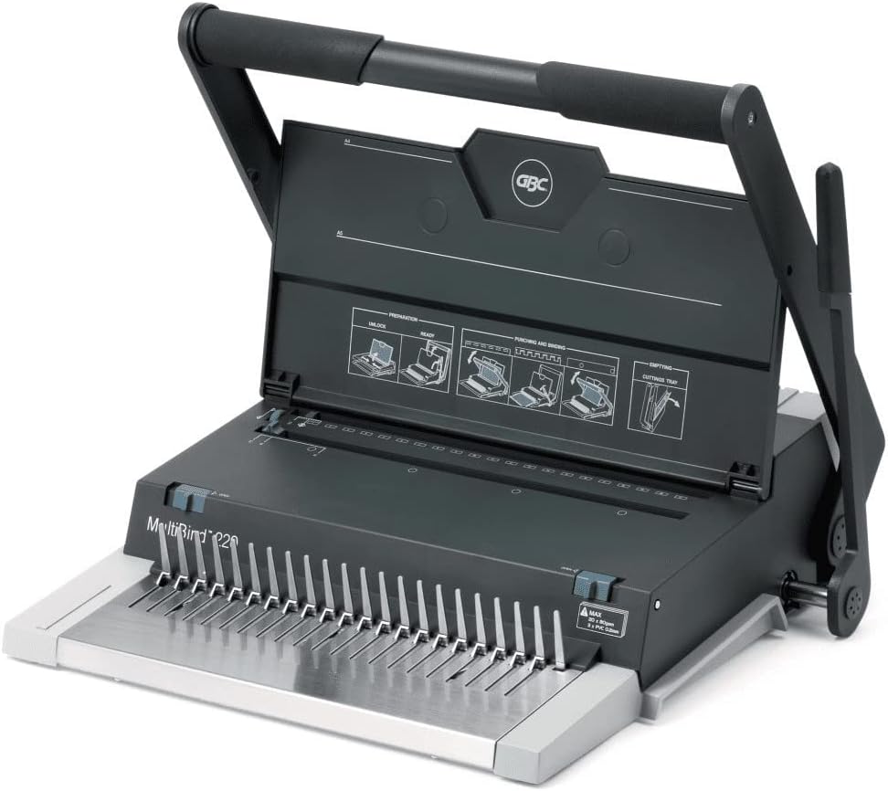 GBC MultiBind 220 Kombi-Bindemaschine (Stanzkapazität: 20 Blatt (80 g/m²), Bindekapazität: 450 Blatt