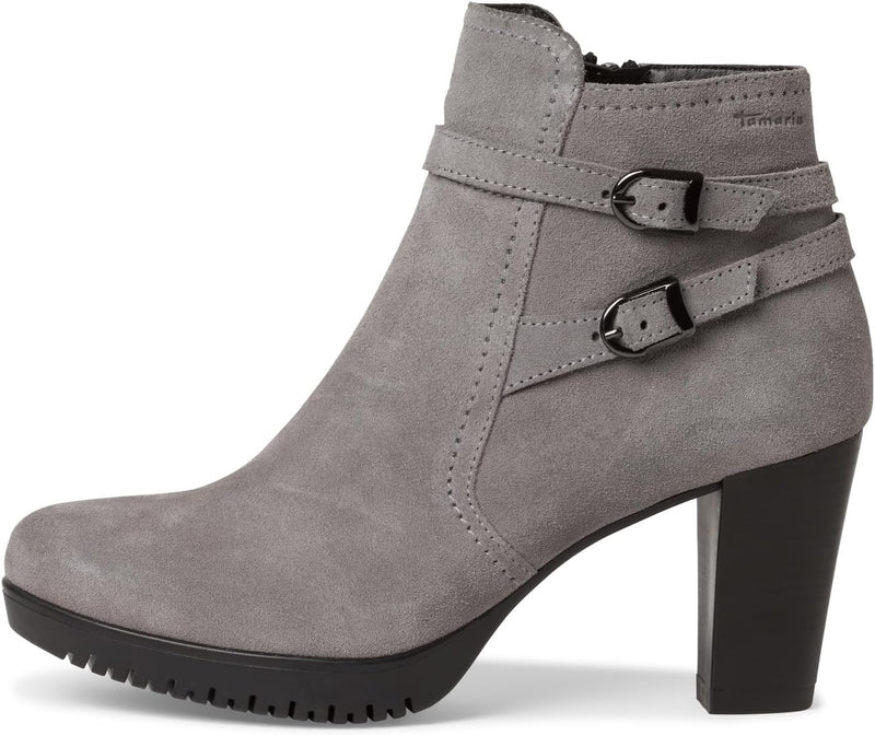 Tamaris Damen Stiefelette 1-25039-41 schmal 37 EU Grey Suede, 37 EU Grey Suede