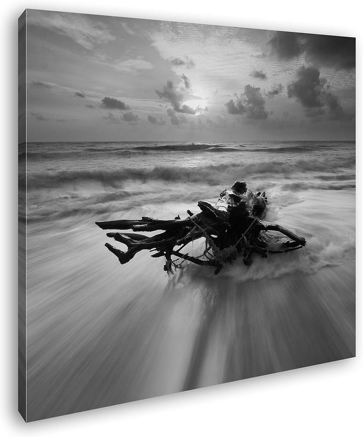 deyoli Sonnenaufgang am Sandstrand Zeitraffer Format: 60x60 Effekt: Schwarz&Weiss als Leinwandbild,