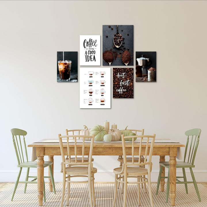 Novart Bilder Set - AUFHÄNGFERTIG - KEIN EXTRA RAHMEN BENÖTIGT - Kaffee Coffee Modern Küche - Esszim