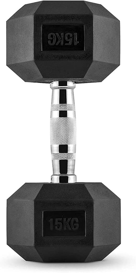 G5 HT SPORT Professionelle gummierte sechseckige Hantel von 1 bis 50 kg | Gewichtheben im Fitnessstu