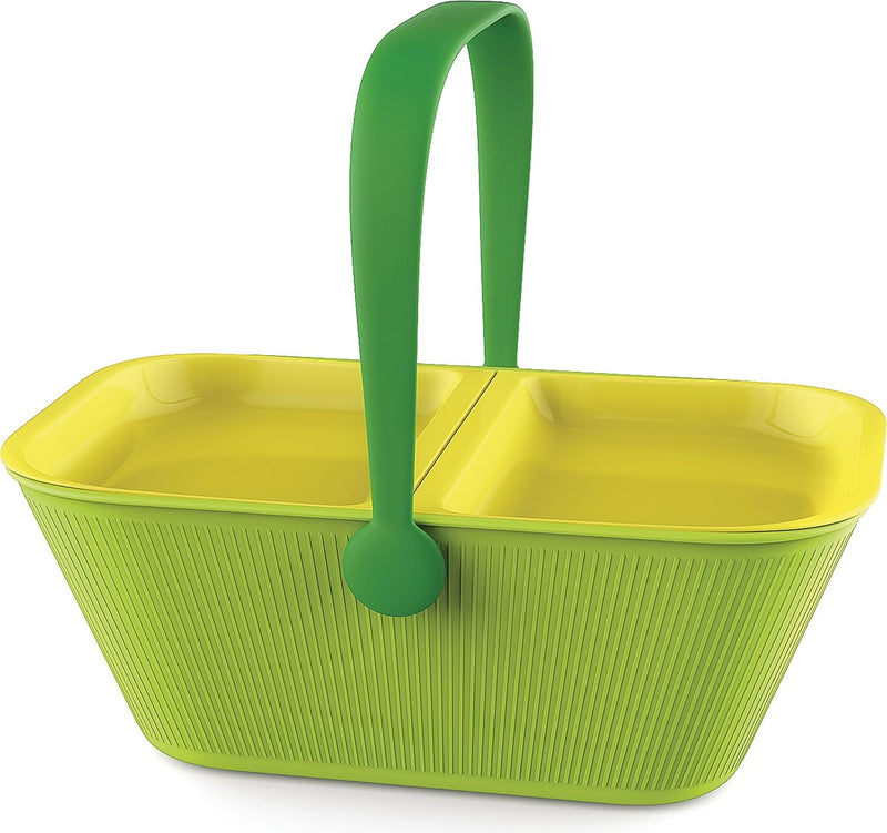 Alessi Korb PetNic, grün, L 36cm, B 24cm, H 13cm, Grün