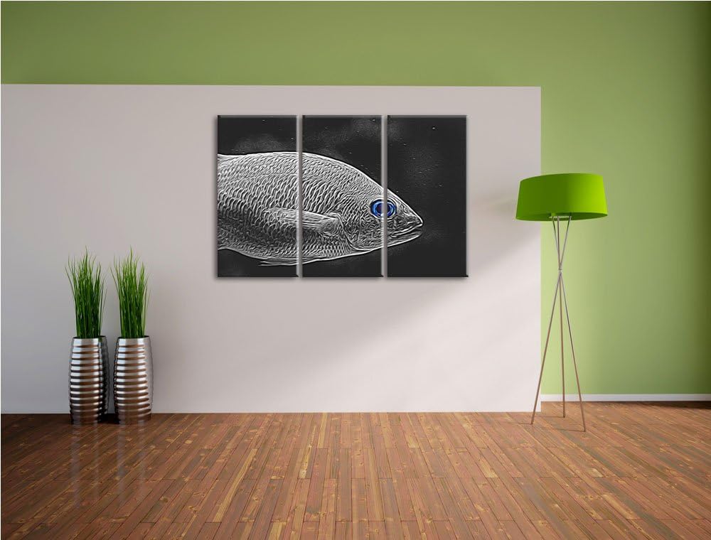 seltene gestreifte Streifengunze schwarz/weiss Deluxe 3-Teiler Leinwandbild 120x80 Bild auf Leinwand