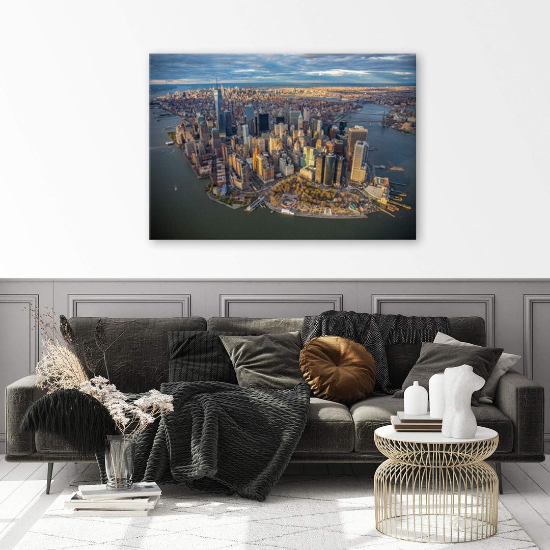 Feeby Bilder New York City 60x40 cm 1 Teilig Wohnzimmer Schlafzimmer Büro Flur Küche Wandbilder Lein