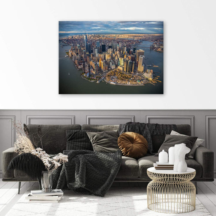 Feeby Bilder New York City 60x40 cm 1 Teilig Wohnzimmer Schlafzimmer Büro Flur Küche Wandbilder Lein