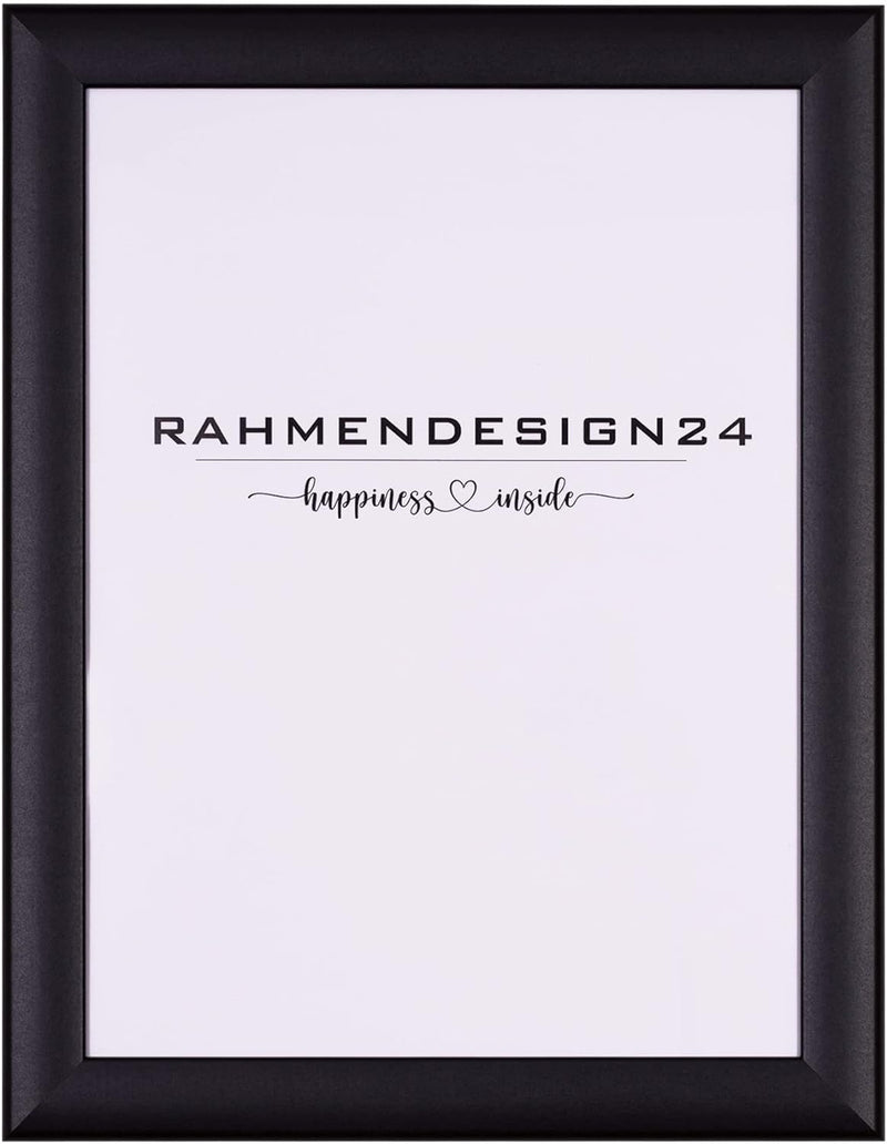 Rahmendesign24 Bilderrahmen Fiona 40x60 (POSTERFORMAT) Schwarz (matt) Fotorahmen, Wechselrahmen, Pos