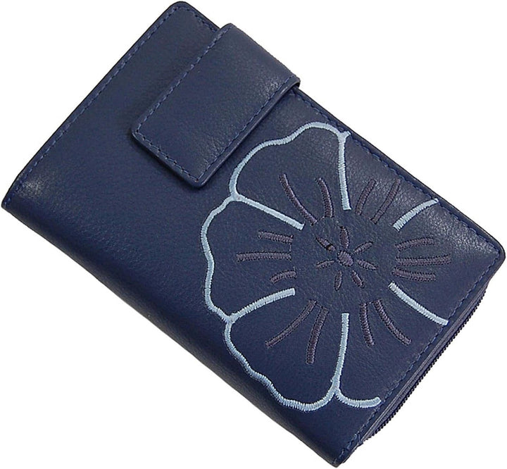 GoBago Branco Leder Damen Geldbörse Portemonnaie Geldbeutel 14x9x2cm (Jeans-Blue), Jeans-blue