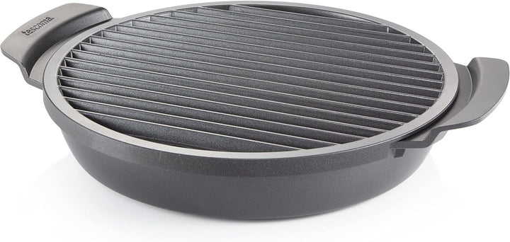 Tescoma Rauchfreie Grillpfanne PREMIUM für Gasherde I Power-Grill PARTY TIME I Gesundes Kochen, Anti