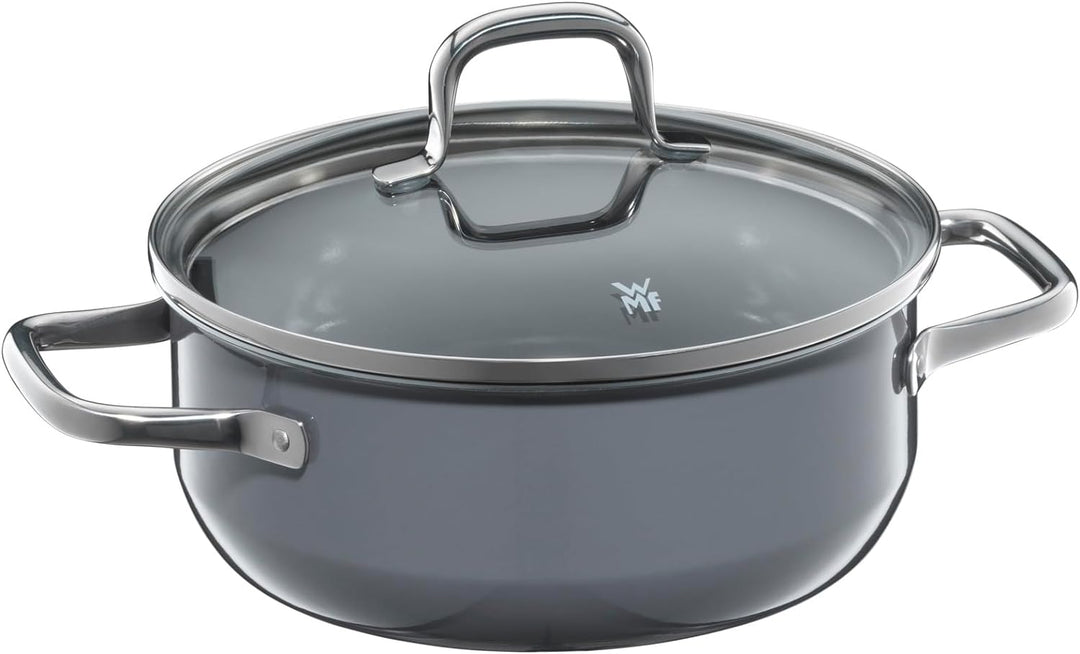 WMF Fusiontec Essential Kochtopf gross, 20 cm, Glasdeckel, Bratentopf Induktion, 2,4l, High-Tech Ker