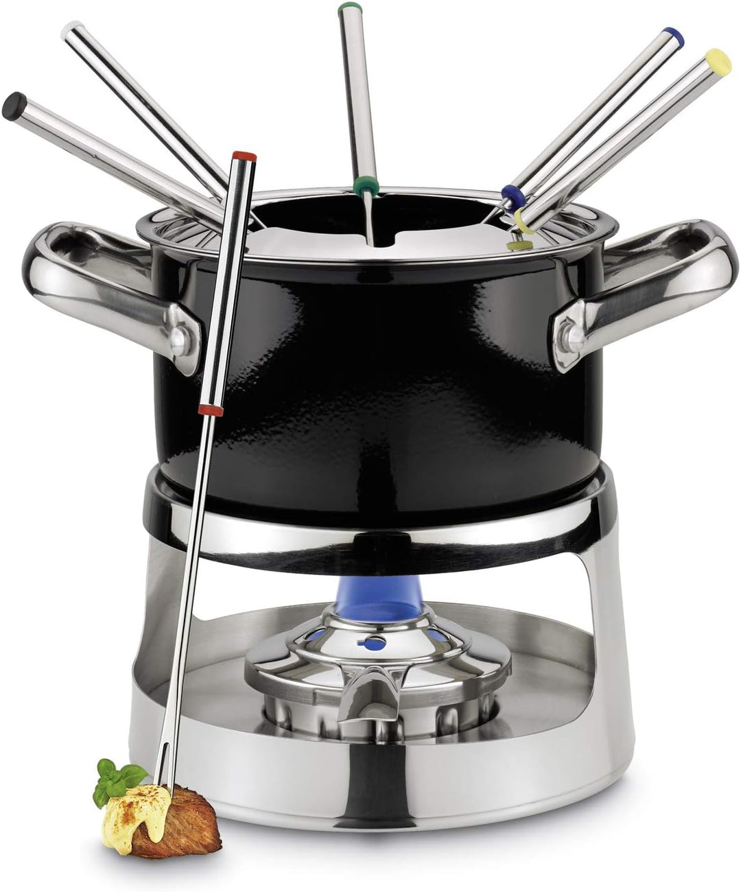 Spring Interlaken Fondue-Set, Edelstahl, schwarz, Ø 16 cm