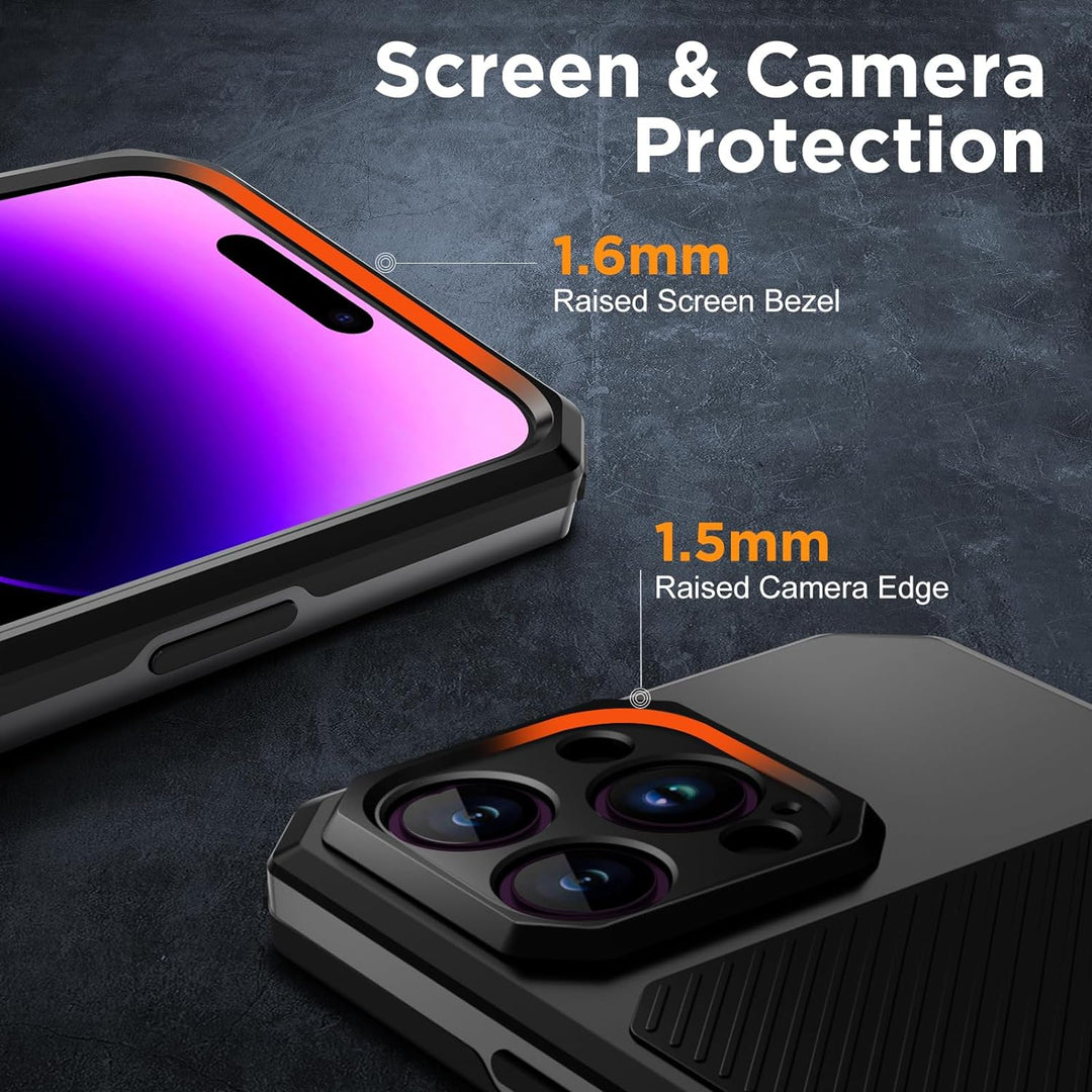 WIFORT Magnetisch Metall Hülle für iPhone 14 Pro Max Kompatibel mit MagSafe, mit 2 Stück Schutzglas,