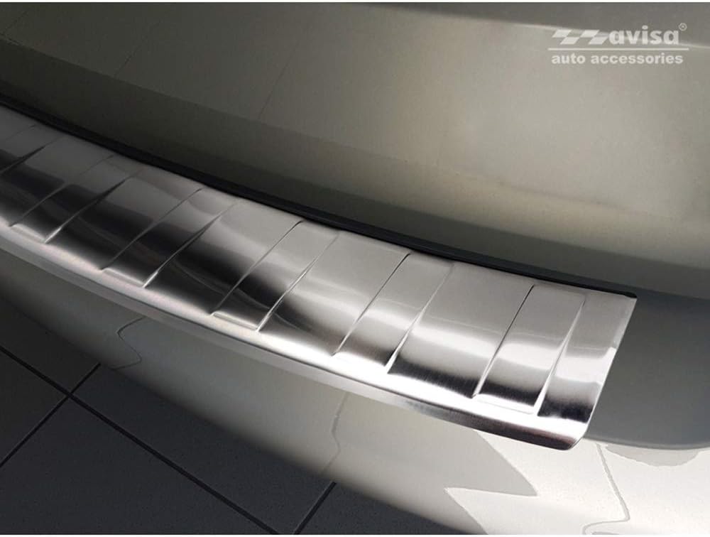 Avisa Edelstahl Heckstossstangenschutz kompatibel mit Skoda Fabia III Combi Facelift 2018- 'Ribs'