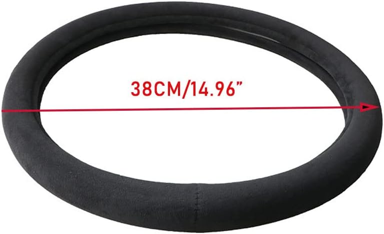 Riloer Lenkradbezug, 1 x 15 Zoll Universal-Lenkradbezug aus weichem Leder, schwarz