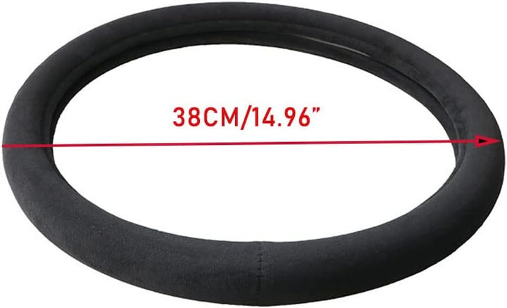 Riloer Lenkradbezug, 1 x 15 Zoll Universal-Lenkradbezug aus weichem Leder, schwarz