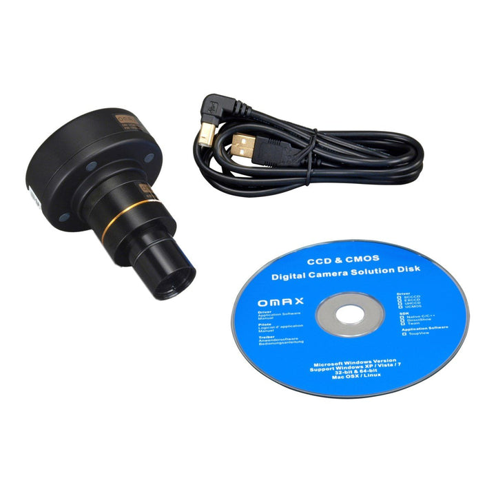 AmScope M83EZ-C50U OMAX 40X-2500X Trinokulares digitales Verbundmikroskop mit 5-MP-Digitalkamera und