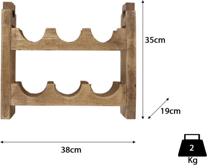 Moritz Weinregal Weinhalter Flaschenregal 35 x 38 x 19 cm aus Holz Aufbewahrungsregal Weinflaschenha