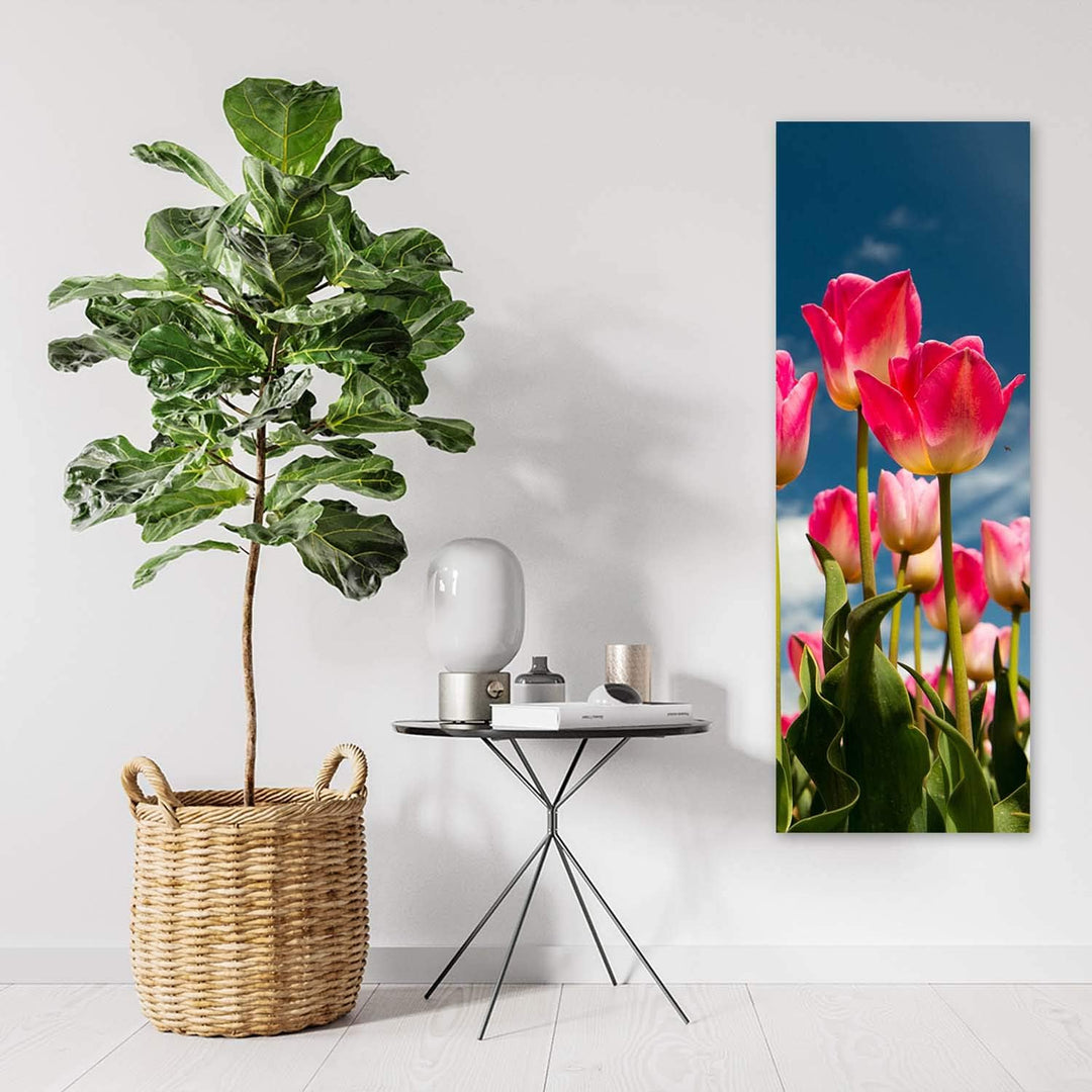 Wandbild Tulpen Modern Deko Kunst Bilder Blumen Rosa 30x90 cm M14010 30x90 cm, M14010 30x90 cm