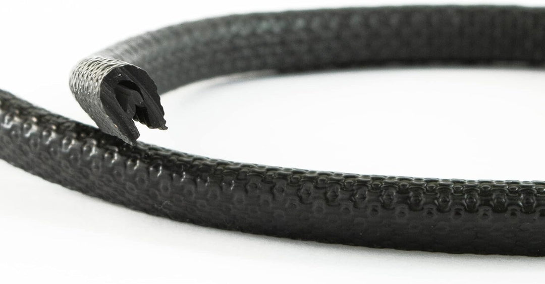 EUTRAS [10m] Kantenschutz 0,5-1,5 mm schwarz – hält ohne Kleber – perfekt für Bleche und Autotüren –