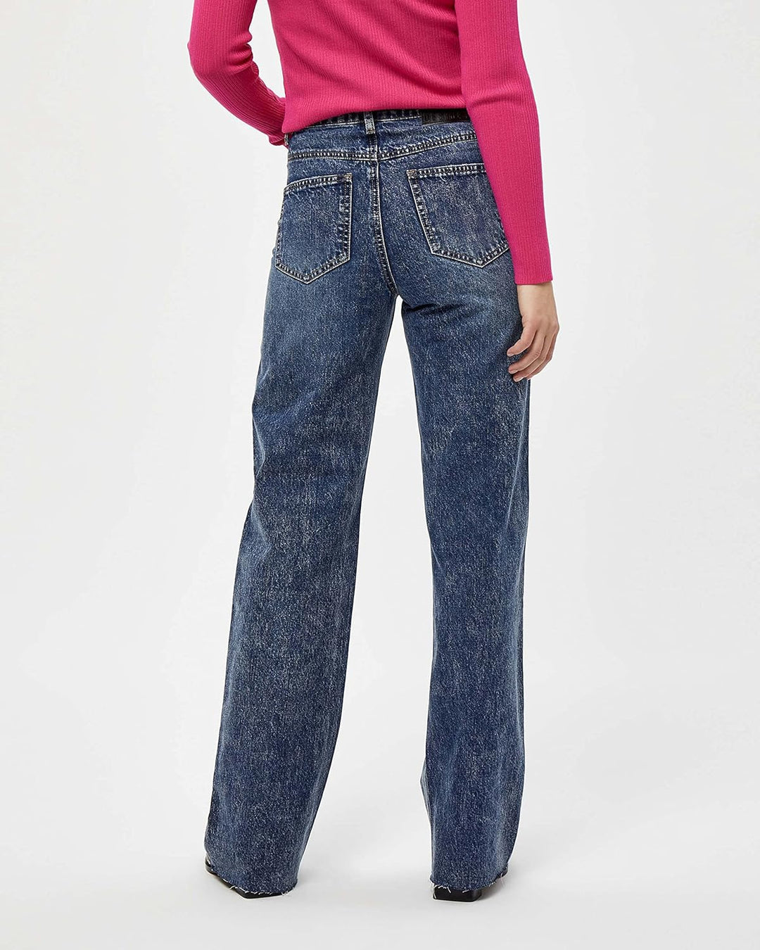 DESIRES Damen Koral Jeans mit Weitem Bein Blau 46