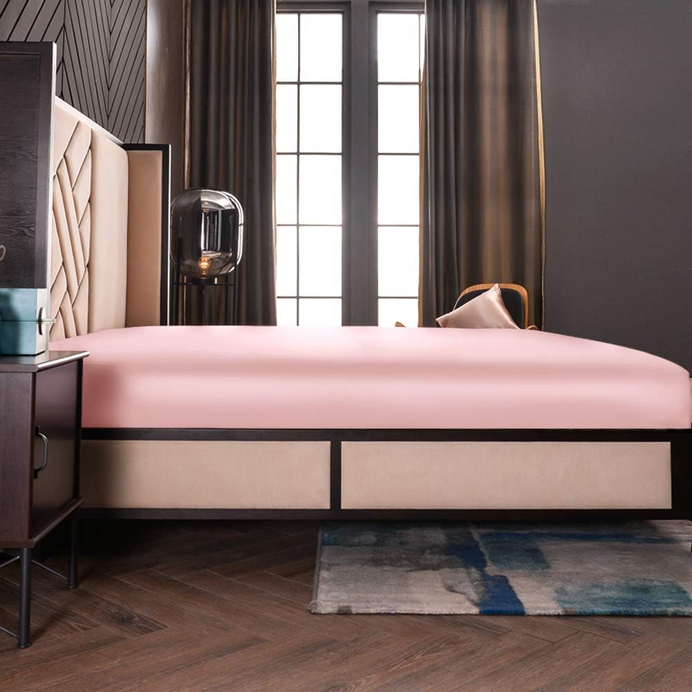 THXSILK Seide Spannbettlaken Spannbetttücher Seide Bettlaken 100% Maulbeerseide 19 Momme mit Rundumg