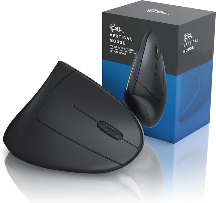 CSL – Wireless Vertikal Maus Bluetooth – kabellose Vertikalmaus Ergonomisches Design – Vorbeugung ge