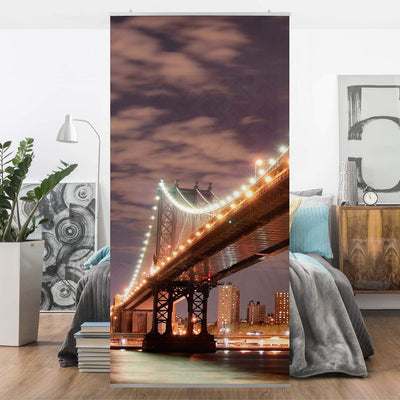 Bilderwelten Raumteiler Manhattan Bridge 250x120cm ohne Halterung 250x120cm without hanger, 250x120c