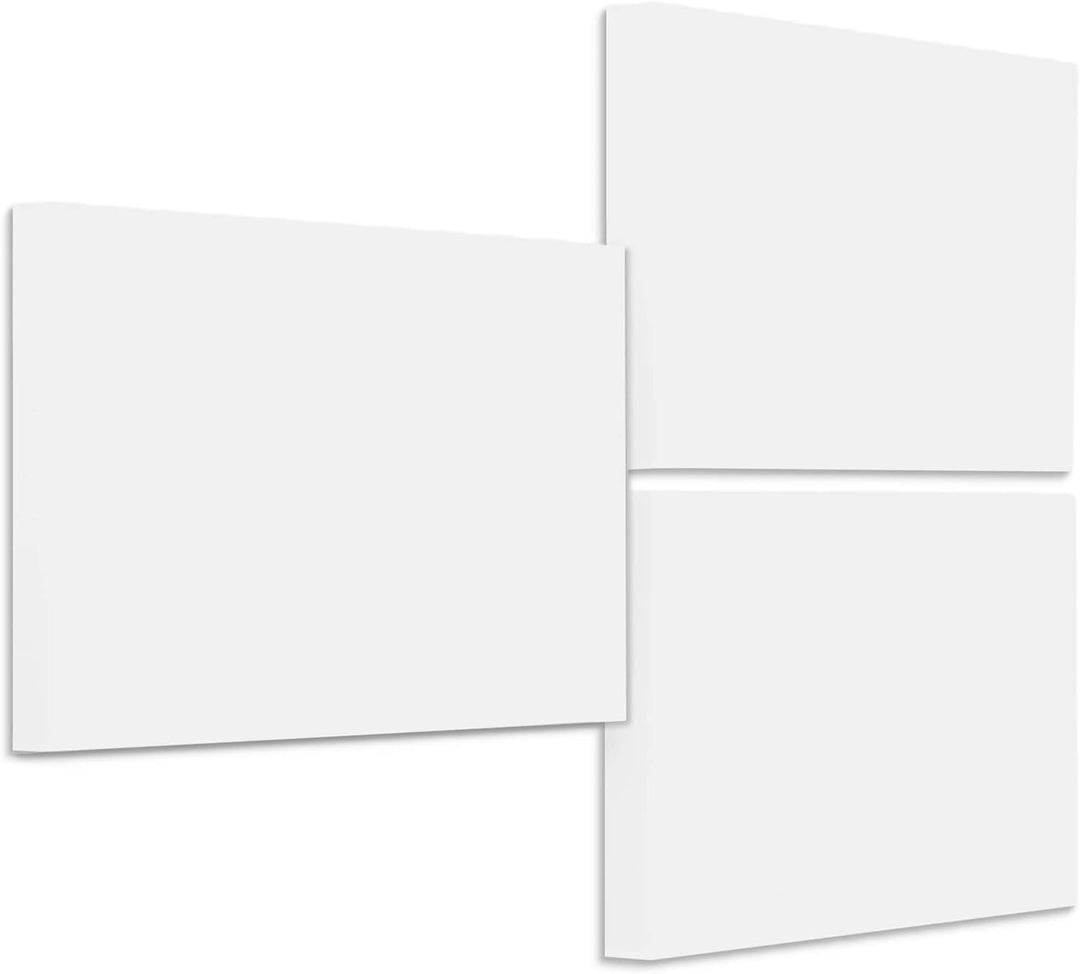 platino24 Schallabsorber Industrial Style aus Basotect B weiss, 3 Absorberelemente Rechteck 825x550x