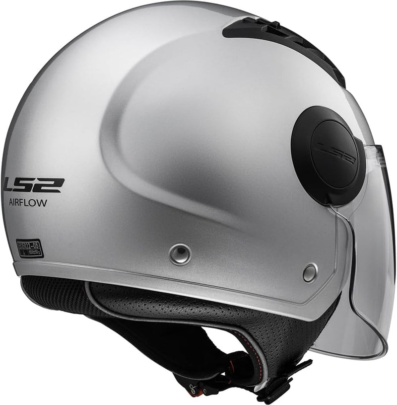 LS2 Helm Motorrad of562 Airflow, Gloss Silver Long, S S silber, S silber