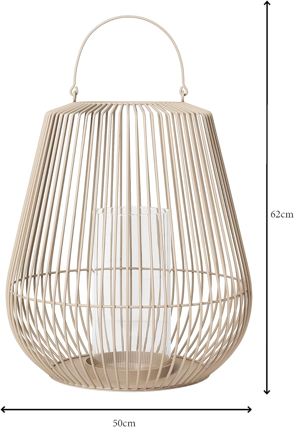 Blomus Laterne -NIDEA- Elegante Metall- und Glaslaterne für Stimmungsvolle Beleuchtung Farbe Nomad S