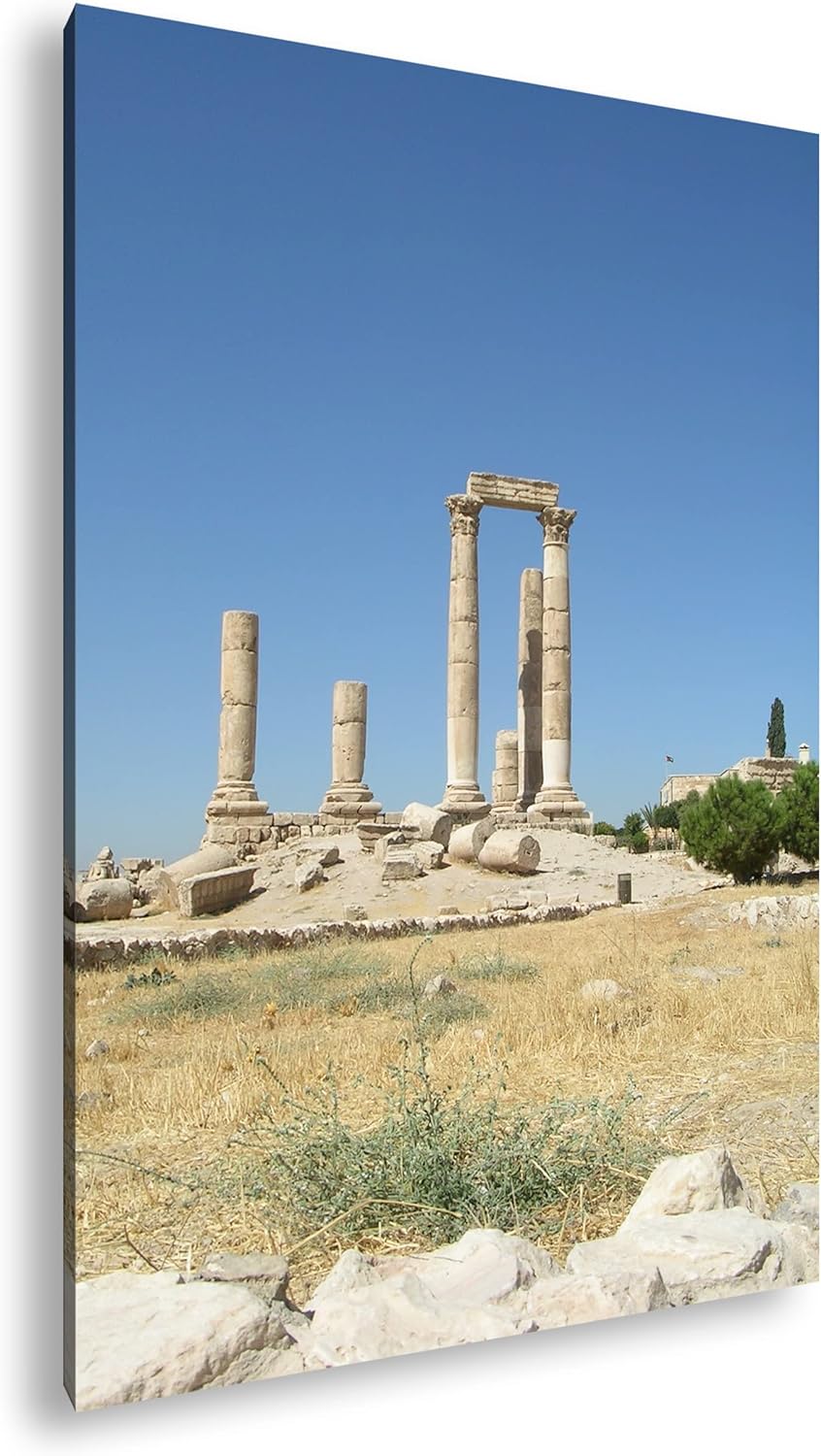 deyoli alte Ruine in Jordanien Format: 80x60 als Leinwandbild, Motiv fertig gerahmt auf Echtholzrahm