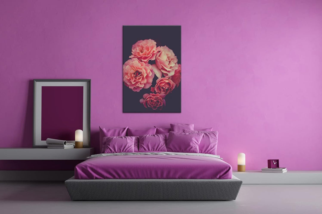 deyoli edle Blumen Format: 80x60 als Leinwand, Motiv fertig gerahmt auf Echtholzrahmen, Hochwertiger