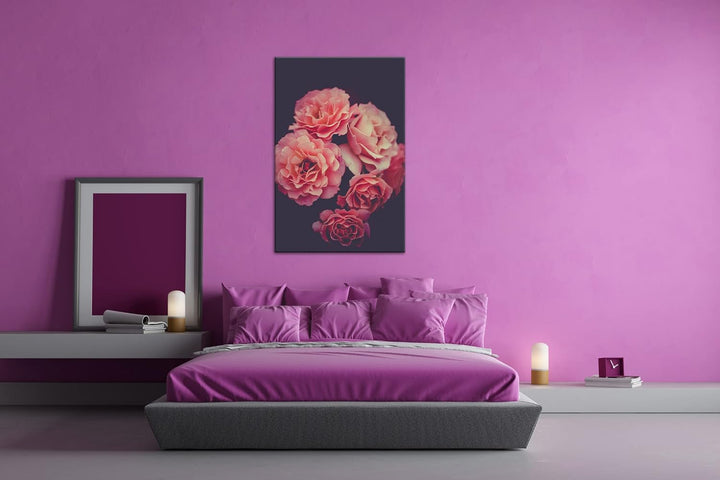 deyoli edle Blumen Format: 80x60 als Leinwand, Motiv fertig gerahmt auf Echtholzrahmen, Hochwertiger
