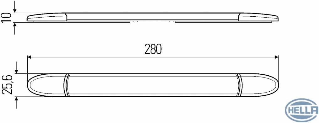 HELLA - Innenraumleuchte - LED - 24V - 3.6W - LED - Anbau - Lichtscheibenfarbe: glasklar - Innenraum