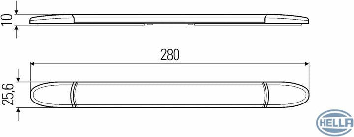 HELLA - Innenraumleuchte - LED - 24V - 3.6W - LED - Anbau - Lichtscheibenfarbe: glasklar - Innenraum
