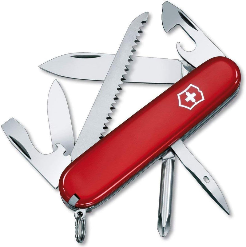 Victorinox Taschenmesser Hiker (13 Funktionen, Holzsäge, Phillips-Schraubendreher, Zahnstocher) rot