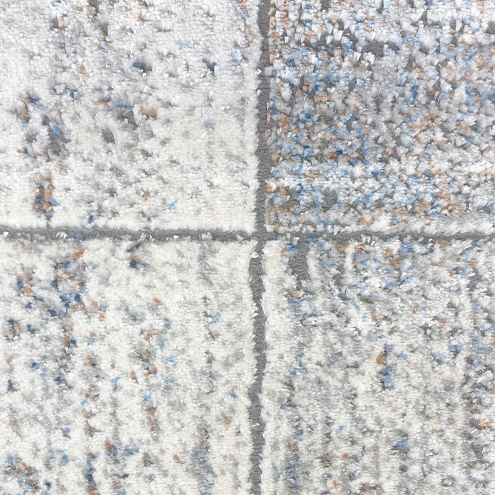 Teppich-Traum Wohnzimmerteppich – abstrakt quadratisches Muster – hell dunkel Effekt grau, Grösse 20