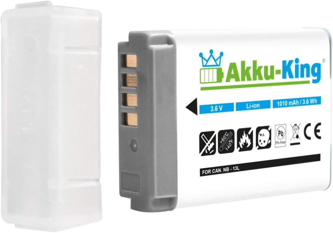 Akku-King Akku kompatibel mit Canon NB-13L - Li-Ion 1010mAh - für Canon PowerShot G5X G7X G9X, G7X M