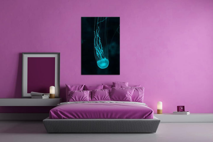 deyoli die langen Tentakel einer Qualle Format: 120x80 als Leinwandbild, Motiv fertig gerahmt auf Ec