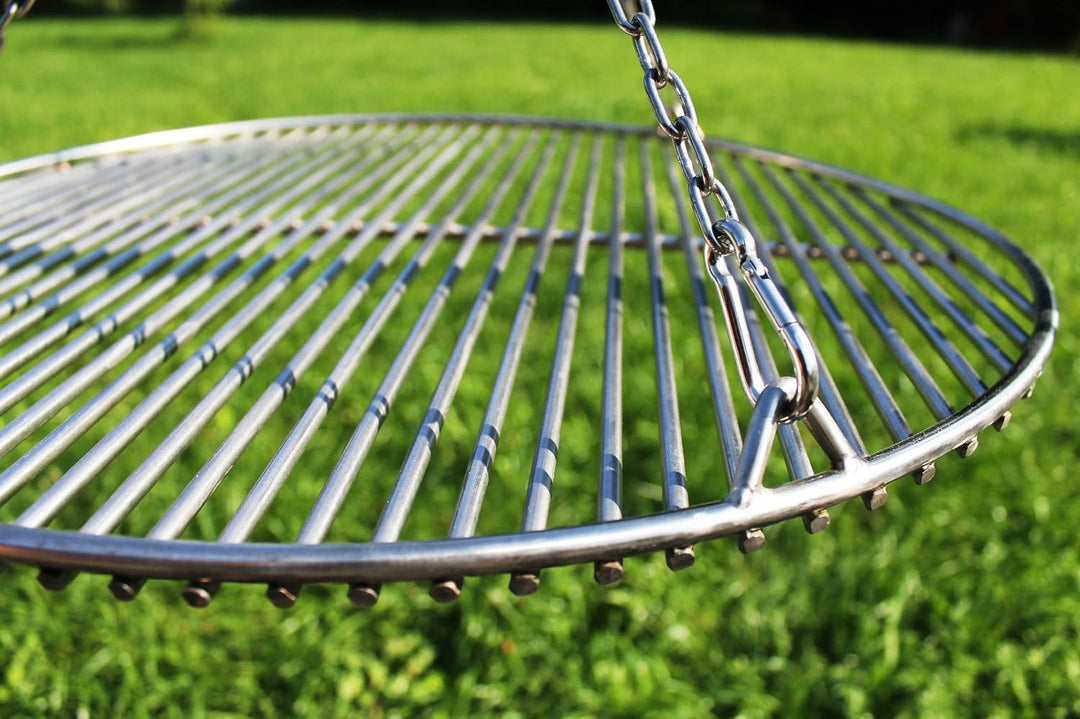 VEIKIN DESIGN Edelstahl Grillrost Rund Ø 50 cm, Profi Grillrost für Schwenkgrill, Massive Ausführung