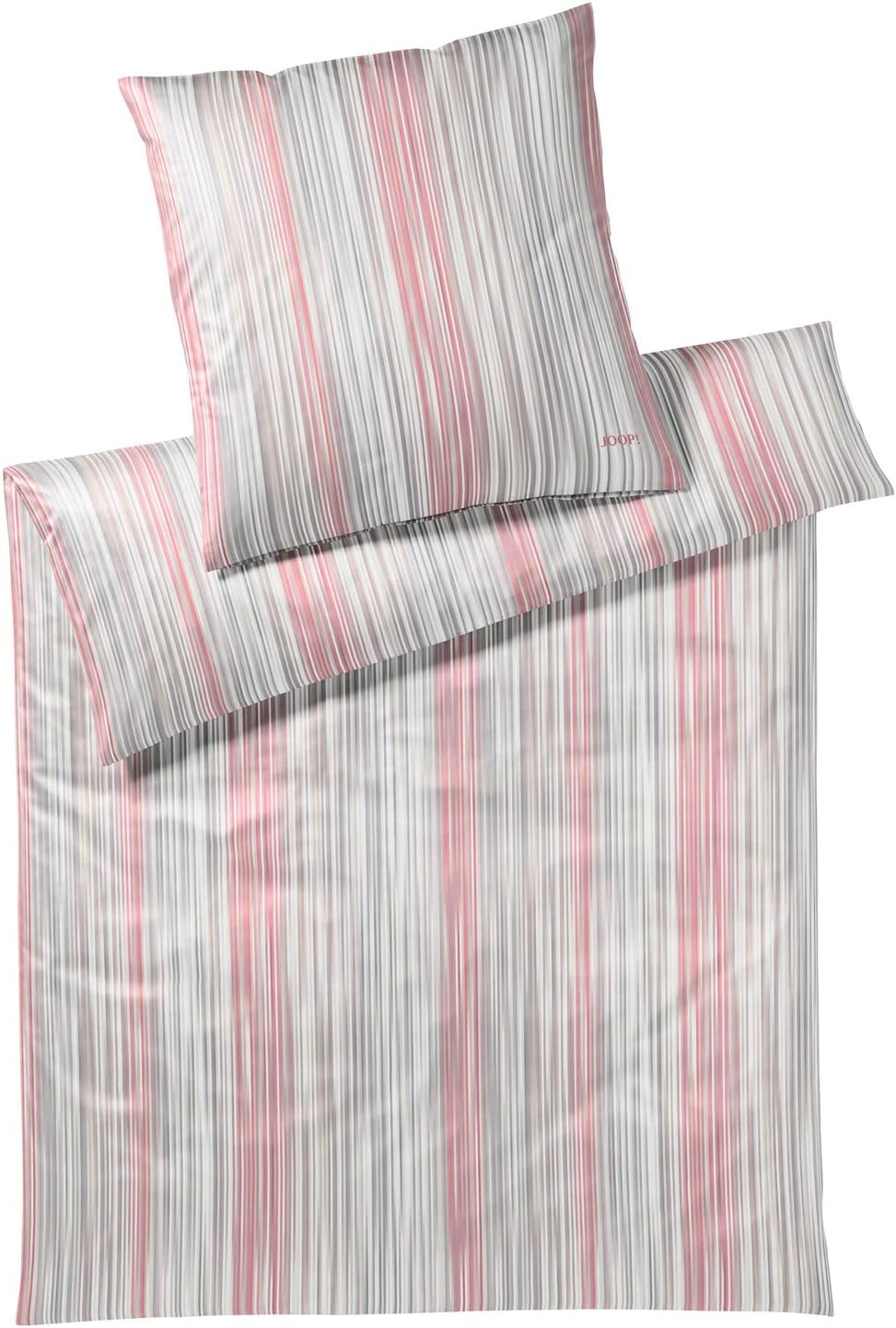 Joop! Bettwäsche Pinstripe Coral 1 Bettbezug 135 x 200 cm + 1 Kissenbezug 80 x 80 cm, 1 Bettbezug 13