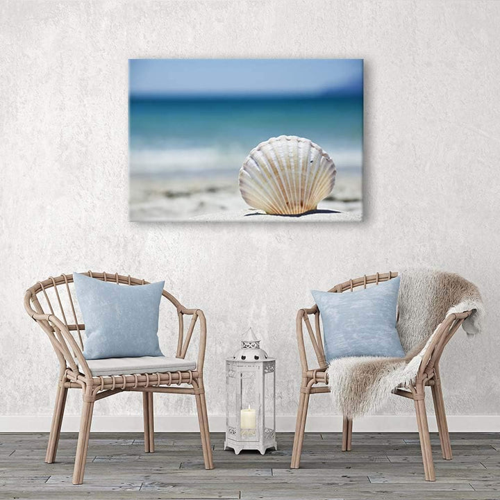 Feeby Bilder Wohnzimmer Muscheln Strand Meer XXL 90x60 cm 1Teilig Schlafzimmer Flur Wandbilder Leinw
