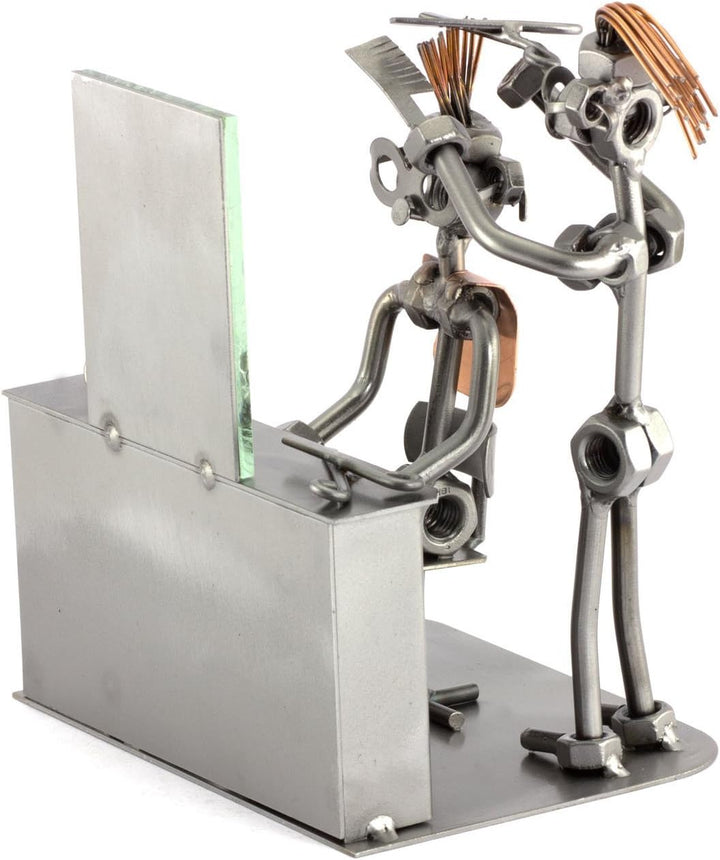 Steelman24 I Schraubenmännchen Friseurin Mit Spiegel I Made in Germany I Handarbeit I Geschenkidee I