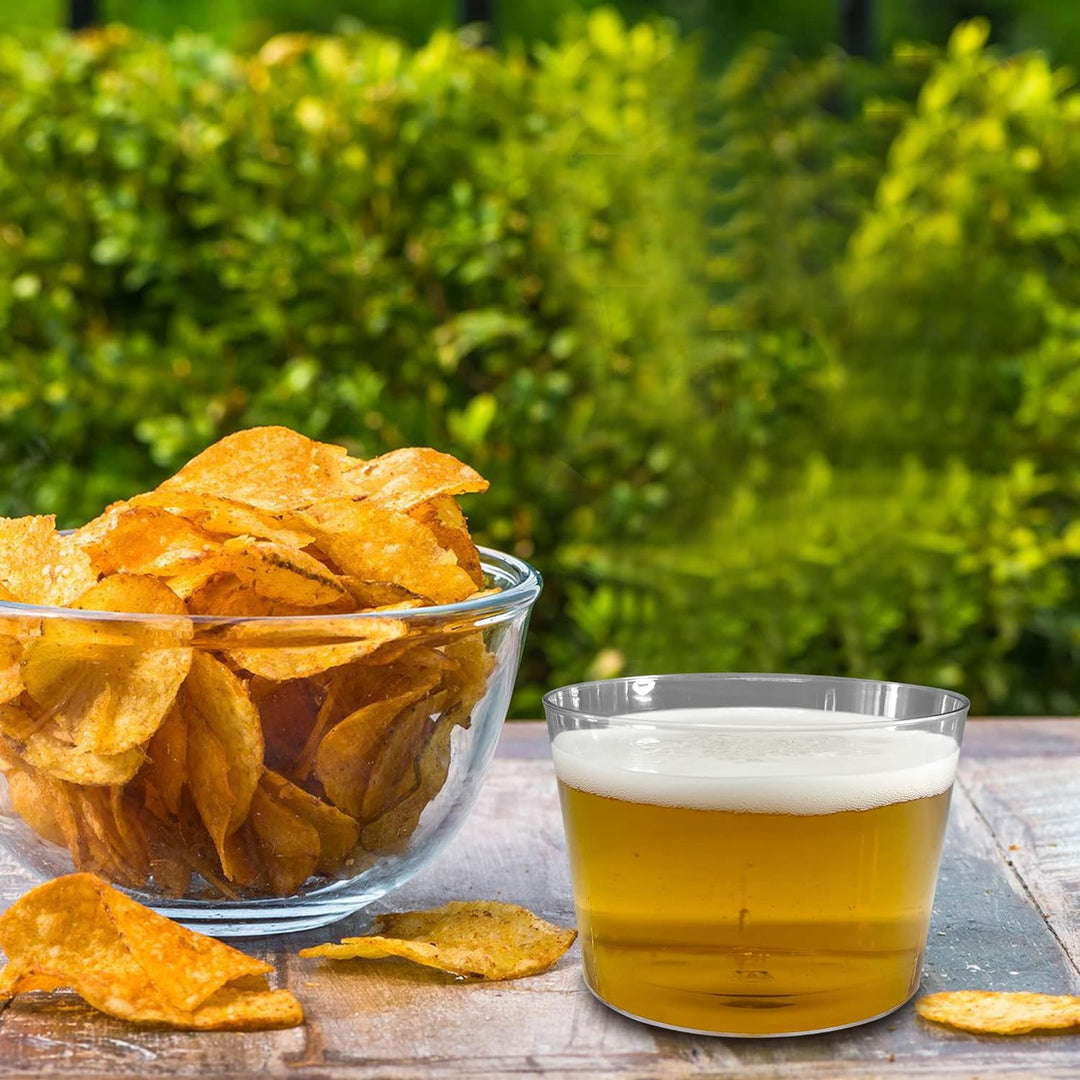 100 Einwegbecher aus Kunststoff, für Wein und Dessert, 220 ml, transparent, hart, Züritus, Snacks, i